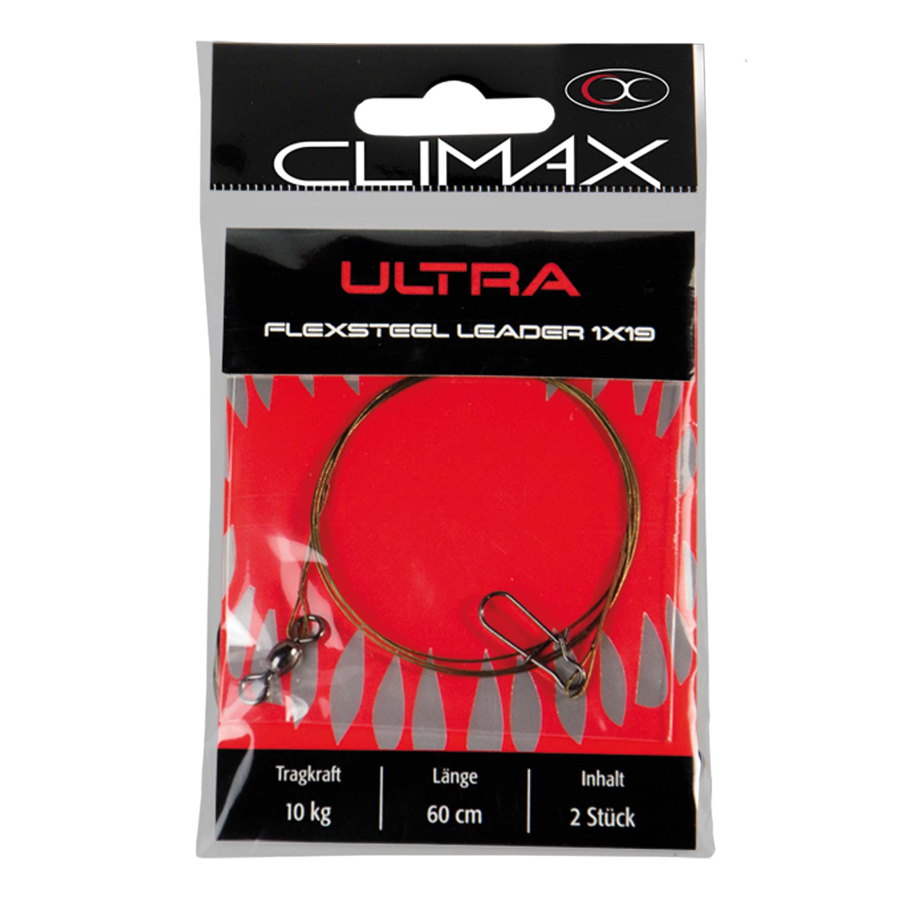 CLIMAX - Flexsteel Leader 1x19 mit Karabiner und Wirbel – Bild 2